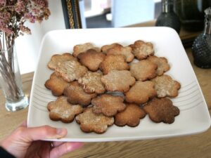 Biscuits à la farine de châtaigne après cuisson